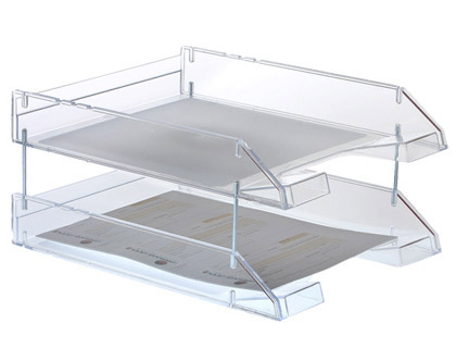 BANDEJA SOBREMESA ARCHIVO 2000 PLASTICO TRANSPARENTE CRISTAL 340X260X60 MM