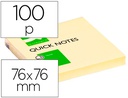 [KF10502] BLOC DE NOTAS ADHESIVAS QUITA Y PON Q-CONNECT 76X76 MM CON 100 HOJAS