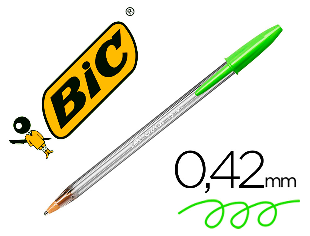 BOLIGRAFO BIC CRISTAL FUN VERDE LIMA PUNTA 1,6 MM