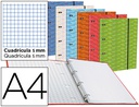 [BZ01] CARPETA CON RECAMBIO LIDERPAPEL A4 CUADRO 5MM FORRADA 4 ANILLAS 20MM