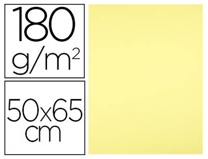 CARTULINA LIDERPAPEL 50X65 180 GR AMARILLO MEDIO PAQUETE DE 25