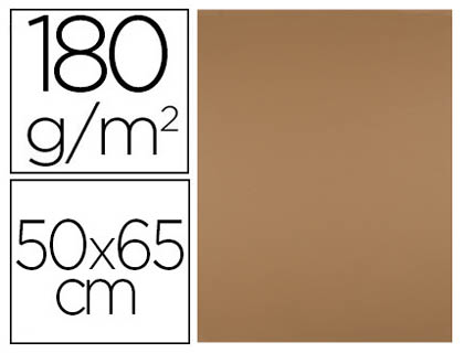 CARTULINA LIDERPAPEL 50X65 180 GR MARRON ESCOLAR PAQUETE DE 25