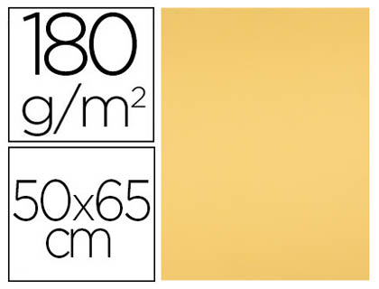 CARTULINA LIDERPAPEL 50X65 180 GR ORO PAQUETE DE 25