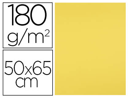 CARTULINA LIDERPAPEL 50X65 CM 180G/M2 AMARILLO LIMON PAQUETE DE 25