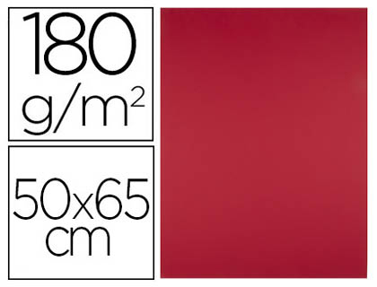 CARTULINA LIDERPAPEL 50X65 CM 180G/M2 ROJO NAVIDAD PAQUETE DE 25