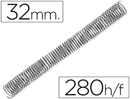 ESPIRAL METALICO Q-CONNECT 64 5:1 32MM 1,2MM CAJA DE 50 UNIDADES