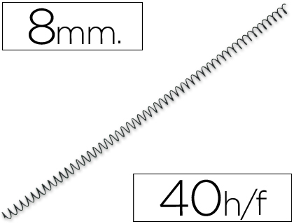 ESPIRAL METALICO Q-CONNECT 64 5:1 8MM 1MM CAJA DE 200 UNIDADES