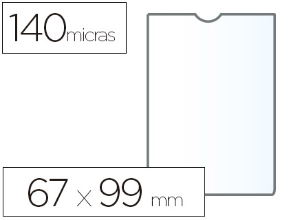 FUNDA PORTADOCUMENTO ESSELTE PLASTICO TRANSPARENTE 140 MICRAS TAMAÑO 67X99 MM - UNIDAD-