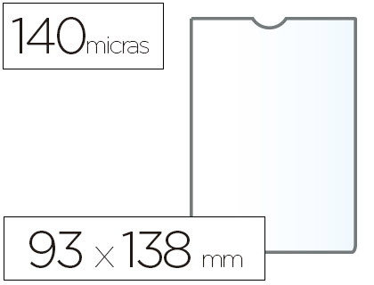 FUNDA PORTADOCUMENTO ESSELTE PLASTICO TRANSPARENTE Q40 MICRAS TAMAÑO 93X138 MM - UNIDAD-