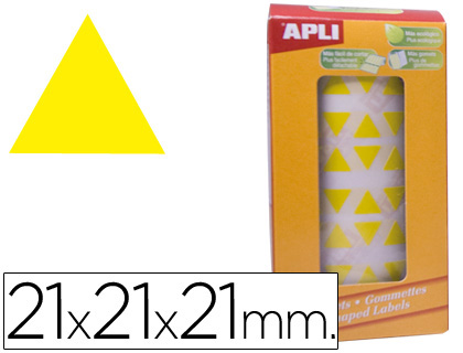 GOMETS AUTOADHESIVOS TRIANGULARES 21X21X21MM AMARILLO EN ROLLO