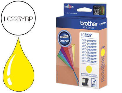 INK-JET BROTHER LC-223CBP AMARILLO DCP4120DW MFCJ4420DW MFCJ4620DW MFCJ5320DW 550 PAG