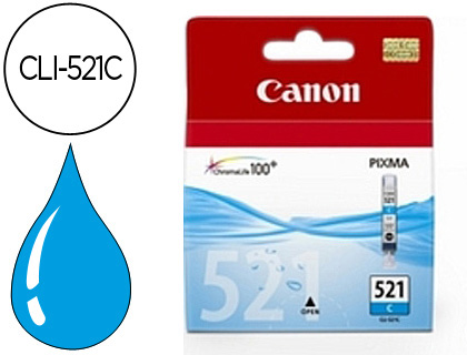 INK-JET CANON CLI-521C CIAN PIXMA MP620/630/980 IP3600/4600