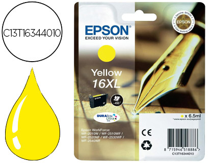 INK-JET EPSON 16XL WF2010W WF2510WF WF2520NF WF2530WF WF2540WF AMARILLO 450 PAG