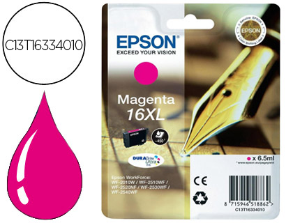 INK-JET EPSON 16XL WF2010W WF2510WF WF2520NF WF2530WF WF2540WF MAGENTA 450 PAG