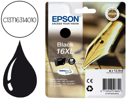 INK-JET EPSON 16XL WF2010W WF2510WF WF2520NF WF2530WF WF2540WF NEGRO 500 PAG