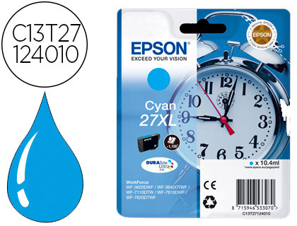 INK-JET EPSON 27XL WF3620 / 7110 / 7610 / 7620 CYAN 1.100 PAG