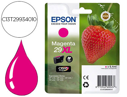 INK-JET EPSON HOME 29XL T2993 XP435/330/335/332/430/235/432 MAGENTA 450 PAG