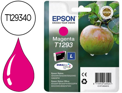 INK-JET EPSON STYLUS T1293 MAGENTA SX420W / 425W / OFFICE BX305F / BX320F -ALTA CAPACIDAD-