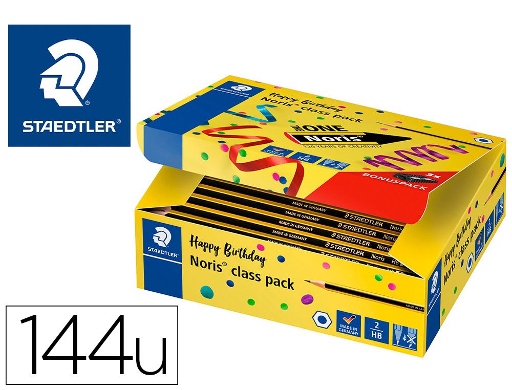 LAPICES DE GRAFITO STAEDTLER NORIS N 2 HB CLASS PACK DE 144 UNIDADES