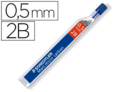 MINAS STAEDTLER MARS MICRO GRAFITO 0,5 MM 2B TUBO CON 12 UNIDADES