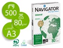 [NAV-80-A3] PAPEL FOTOCOPIADORA NAVIGATOR DIN A3 80 GRAMOS PAPEL MULTIUSO INK-JET Y LASER-PAQUETE DE 500 HOJAS