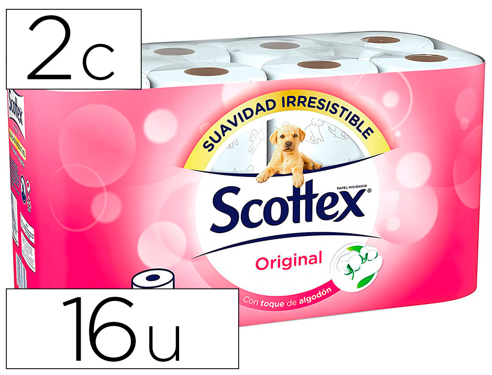 PAPEL HIGIENICO SCOTTEX 2 CAPA S ORIGINAL PAQUETE 16 ROLLOS