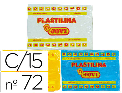 PLASTILINA JOVI 72 SURTIDA -TAMAÑO GRANDE -CAJA DE 15 UNIDADES