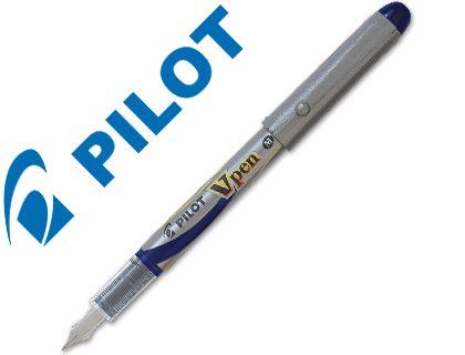 PLUMA PILOT V PEN SILVER DESECHABLE AZUL SVP-4ML