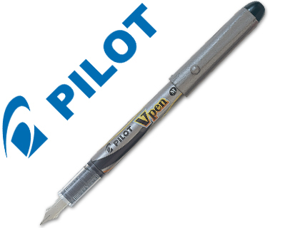 PLUMA PILOT V PEN SILVER DESECHABLE NEGRO SVP-4WB