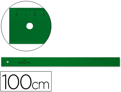 REGLA FABER 100 CM PLASTICO VERDE