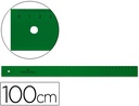 [820] REGLA FABER 100 CM PLASTICO VERDE