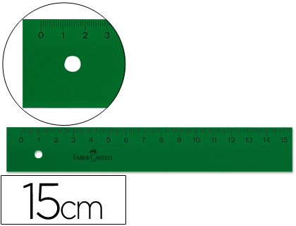 REGLA FABER 15 CM PLASTICO VERDE