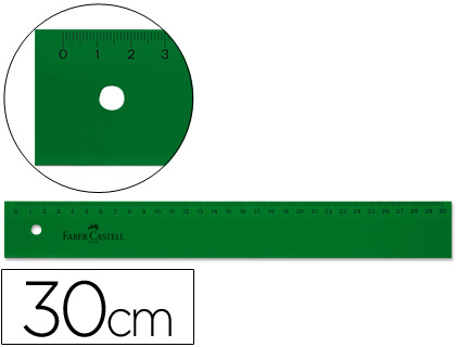 REGLA FABER 30 CM PLASTICO VERDE