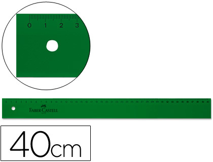 REGLA FABER 40 CM PLASTICO VERDE