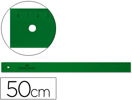 REGLA FABER 50 CM PLASTICO VERDE