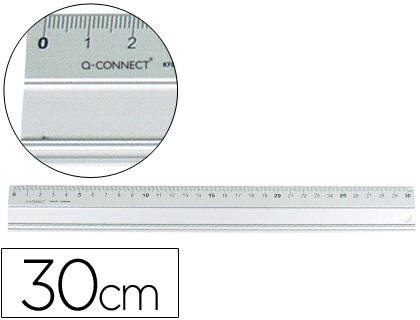 REGLA METALICA Q-CONNECT ALUMINIO 30 CM