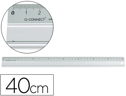 REGLA METALICA Q-CONNECT ALUMINIO 40 CM