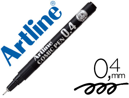 ROTULADOR ARTLINE CALIBRADO MICROMETRICO NEGRO COMIC PEN EK-284 PUNTA POLIACETAL 0,4 MM RESISTENTE AL AGUA