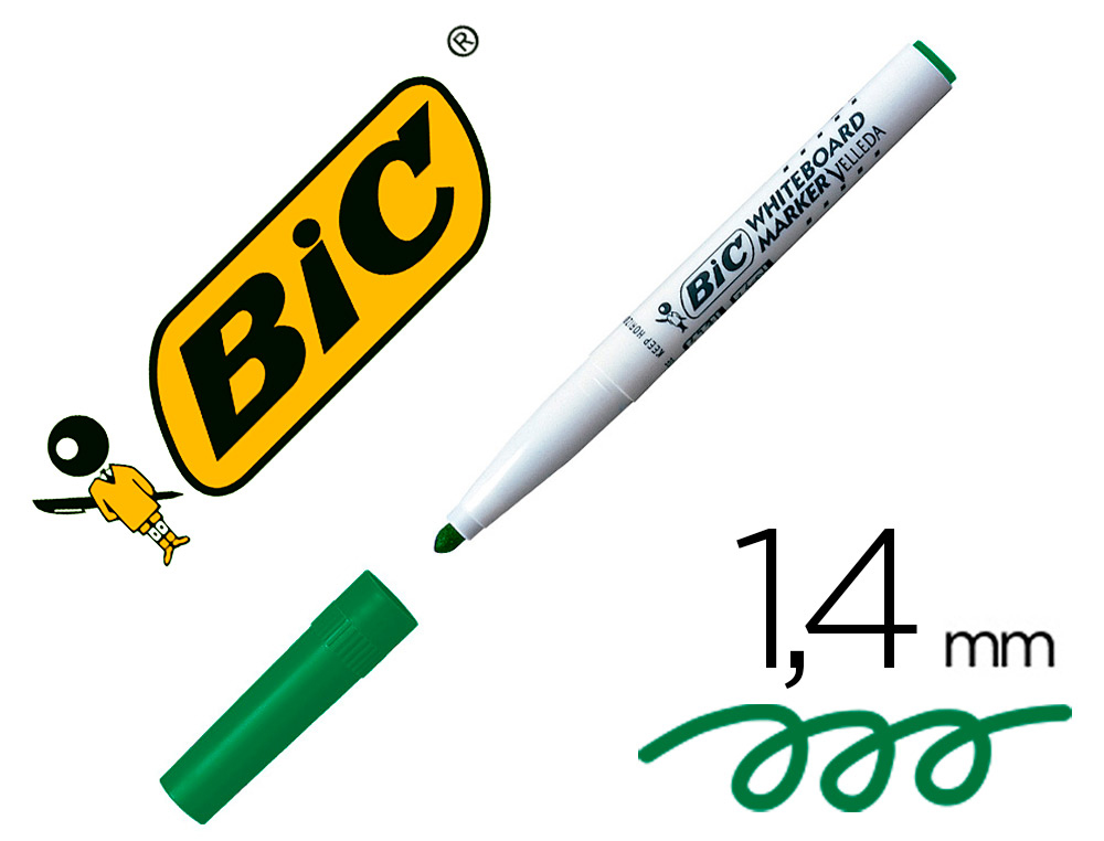 ROTULADOR BIC VELLEDA PARA PIZARRA VERDE -PUNTA REDONDA 2 MM