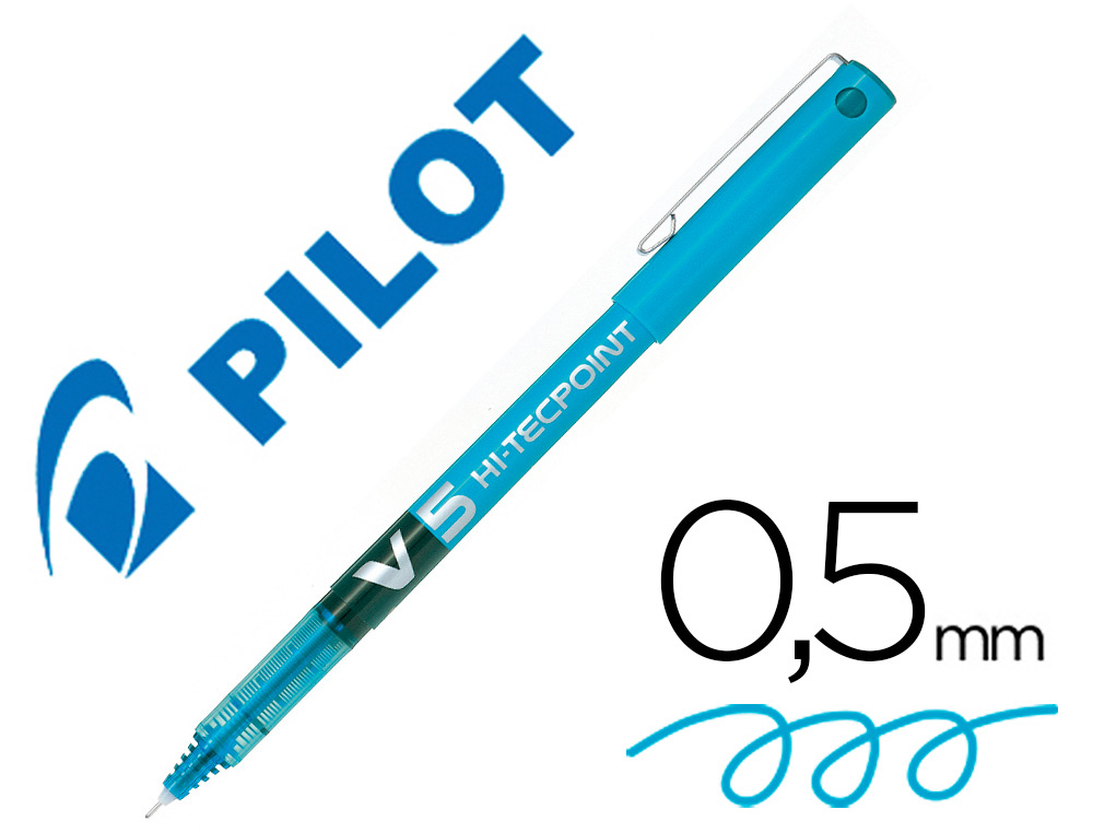 ROTULADOR PILOT PUNTA AGUJA V-5 AZUL CLARO 0.5 MM