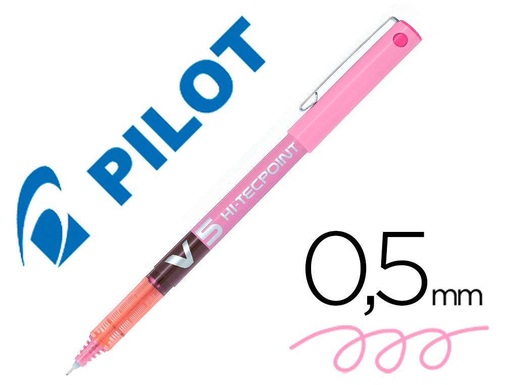 ROTULADOR PILOT PUNTA AGUJA V-5 ROSA 0.5 MM