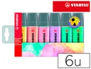 [70/6-2] ROTULADOR STABILO BOSS PASTEL FLUORESCENTE 70 ESTUCHE DE 6 UNIDADES SURTIDAS