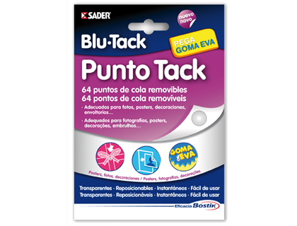 SUJETACOSA MASILLA BOSTIK BLU TACK PUNTO TACK 64 PUNTOS DE COLA