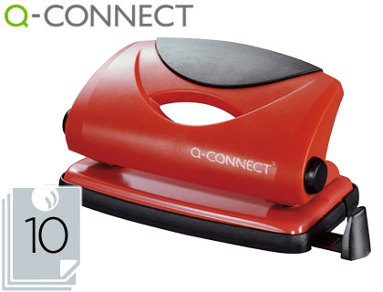 TALADRADOR Q-CONNECT KF02154 ROJO -ABERTURA 1 MM -CAPACIDAD 10 HOJAS