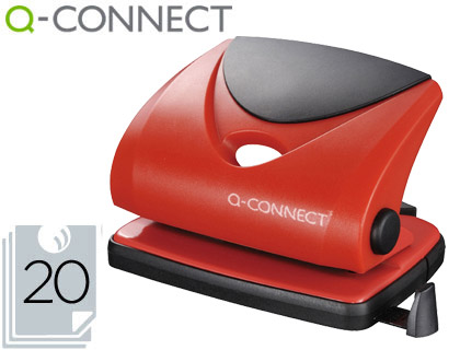 TALADRADOR Q-CONNECT KF02156 ROJO -ABERTURA 2 MM -CAPACIDAD 20 HOJAS