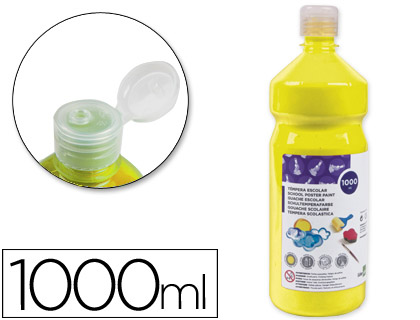 TEMPERA LIQUIDA LIDERPAPEL ESCOLAR 1000 ML AMARILLO