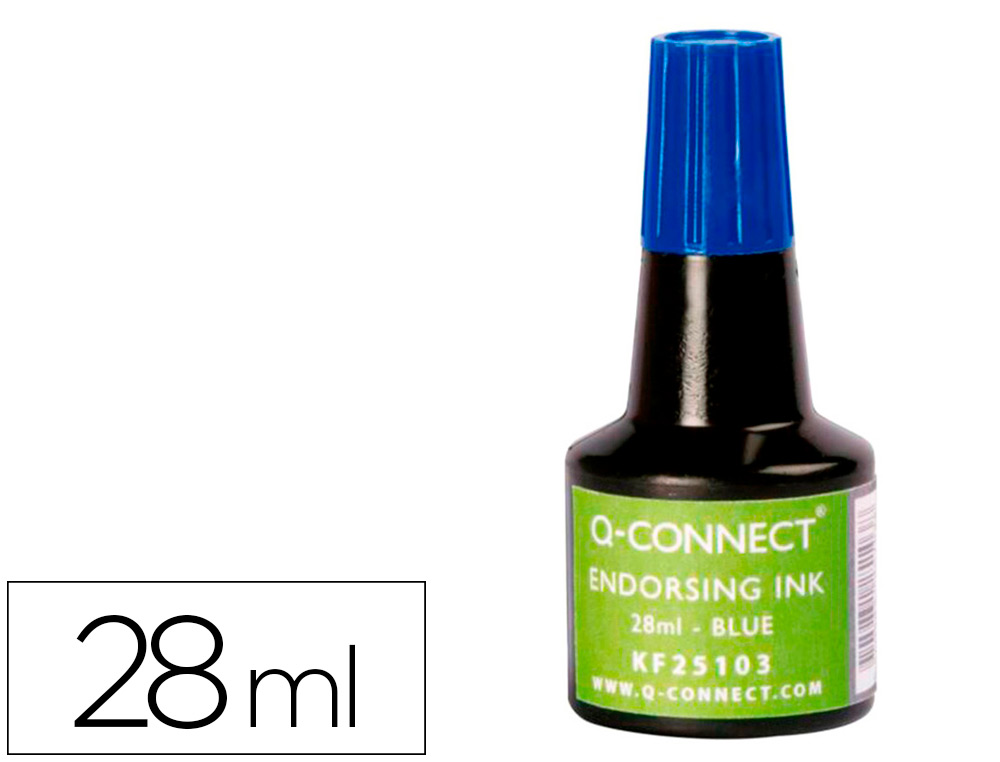 TINTA TAMPON Q-CONNECT AZUL -FRASCO DE 28 ML