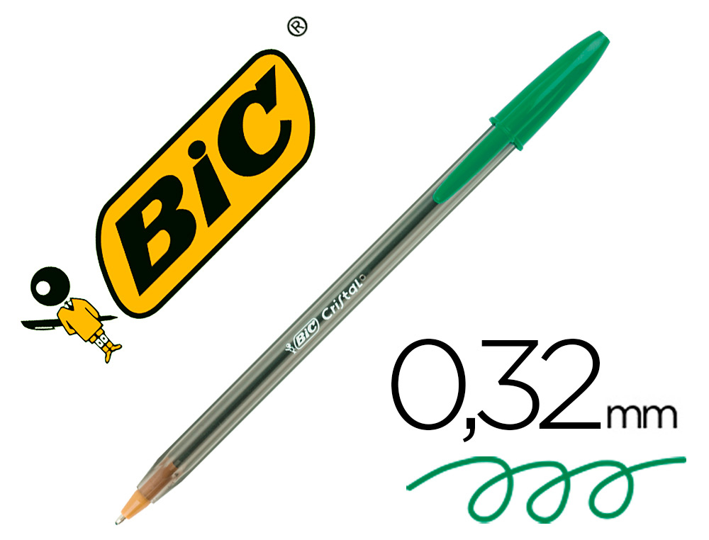 BOLIGRAFO BIC CRISTAL VERDE -UNIDAD