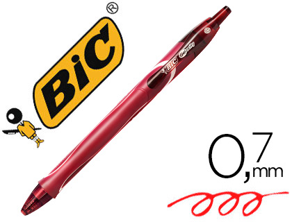 BOLIGRAFO BIC GELOCITY QUICK DRY RETRACTIL TINTA GEL ROJO PUNTA DE 0,7 MM