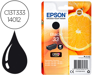 INK-JET EPSON EXPRESSION PREMIUN 33 T3331 XP-530 / XP-630 / XP-640 / XP-830 / XP-900 NEGRO 250 PAG